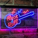 ADVPRO Guitar Rock & Roll Music Band Room Note Dual Color LED Neon Sign st6-i0763 - Red & Blue