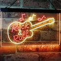ADVPRO Guitar Rock & Roll Music Band Room Note Dual Color LED Neon Sign st6-i0763 - Red & Yellow