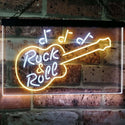 ADVPRO Guitar Rock & Roll Music Band Room Note Dual Color LED Neon Sign st6-i0763 - White & Yellow