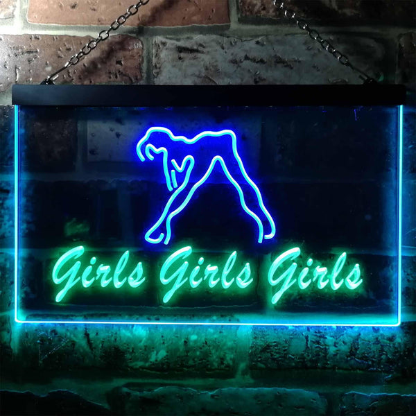 ADVPRO Girls Night Club Bar Beer Wine Illuminated Dual Color LED Neon Sign st6-i0767 - Green & Blue