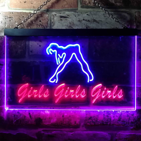 ADVPRO Girls Night Club Bar Beer Wine Illuminated Dual Color LED Neon Sign st6-i0767 - Red & Blue