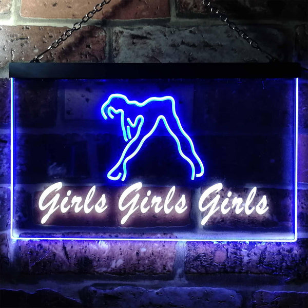 ADVPRO Girls Night Club Bar Beer Wine Illuminated Dual Color LED Neon Sign st6-i0767 - White & Blue