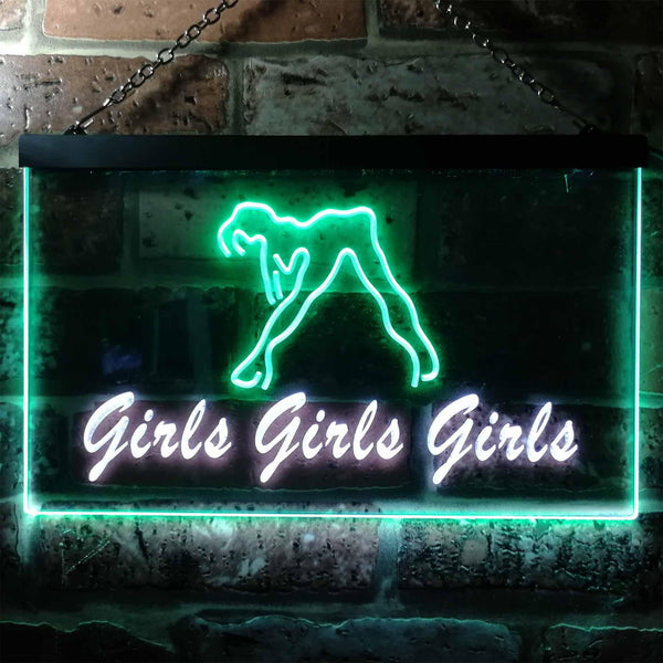ADVPRO Girls Night Club Bar Beer Wine Illuminated Dual Color LED Neon Sign st6-i0767 - White & Green