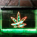 ADVPRO Marijuana Hemp Leaf High Life US Flag Dual Color LED Neon Sign st6-i0768 - Green & Red