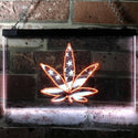 ADVPRO Marijuana Hemp Leaf High Life US Flag Dual Color LED Neon Sign st6-i0768 - White & Orange