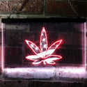 ADVPRO Marijuana Hemp Leaf High Life US Flag Dual Color LED Neon Sign st6-i0768 - White & Red