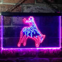 ADVPRO Western Cowboy Bull Rider Bar Illuminated Dual Color LED Neon Sign st6-i0781 - Red & Blue