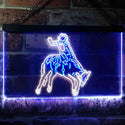 ADVPRO Western Cowboy Bull Rider Bar Illuminated Dual Color LED Neon Sign st6-i0781 - White & Blue