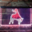 ADVPRO Western Cowboy Bull Rider Bar Illuminated Dual Color LED Neon Sign st6-i0781 - White & Red