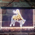 ADVPRO Western Cowboy Bull Rider Bar Illuminated Dual Color LED Neon Sign st6-i0781 - White & Yellow