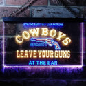 ADVPRO Cowboys Leave Guns Bar Beer Illuminated Dual Color LED Neon Sign st6-i0783 - Blue & Yellow