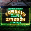 ADVPRO Cowboys Leave Guns Bar Beer Illuminated Dual Color LED Neon Sign st6-i0783 - Green & Yellow