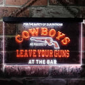 ADVPRO Cowboys Leave Guns Bar Beer Illuminated Dual Color LED Neon Sign st6-i0783 - White & Orange