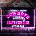ADVPRO Cowboys Leave Guns Bar Beer Illuminated Dual Color LED Neon Sign st6-i0783 - White & Purple