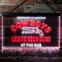 ADVPRO Cowboys Leave Guns Bar Beer Illuminated Dual Color LED Neon Sign st6-i0783 - White & Red
