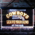 ADVPRO Cowboys Leave Guns Bar Beer Illuminated Dual Color LED Neon Sign st6-i0783 - White & Yellow