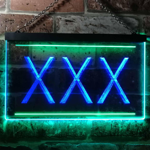 ADVPRO XXX Adult Rated Movie Illuminated Dual Color LED Neon Sign st6-i0791 - Green & Blue