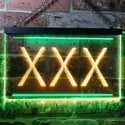 ADVPRO XXX Adult Rated Movie Illuminated Dual Color LED Neon Sign st6-i0791 - Green & Yellow