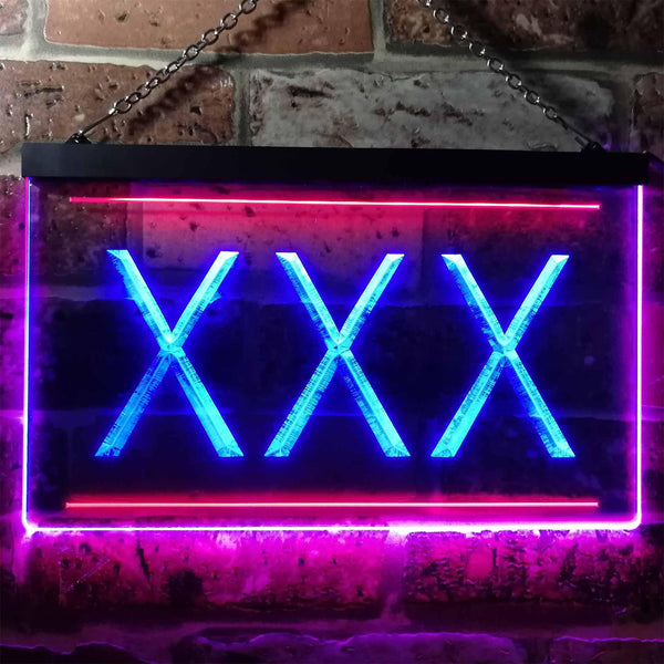 ADVPRO XXX Adult Rated Movie Illuminated Dual Color LED Neon Sign st6-i0791 - Red & Blue