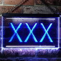 ADVPRO XXX Adult Rated Movie Illuminated Dual Color LED Neon Sign st6-i0791 - White & Blue