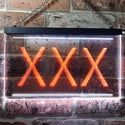 ADVPRO XXX Adult Rated Movie Illuminated Dual Color LED Neon Sign st6-i0791 - White & Orange