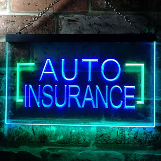 ADVPRO Auto Insurance Agency Illuminated Dual Color LED Neon Sign st6-i0793 - Green & Blue