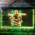ADVPRO Skateboard Jump Game Room Illuminated Dual Color LED Neon Sign st6-i0794 - Green & Yellow
