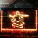 ADVPRO Skateboard Jump Game Room Illuminated Dual Color LED Neon Sign st6-i0794 - Red & Yellow