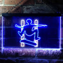 ADVPRO Skateboard Jump Game Room Illuminated Dual Color LED Neon Sign st6-i0794 - White & Blue
