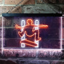 ADVPRO Skateboard Jump Game Room Illuminated Dual Color LED Neon Sign st6-i0794 - White & Orange