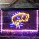 ADVPRO Large Mouth Bass Fish Cabin Illuminated Dual Color LED Neon Sign st6-i0795 - Blue & Yellow