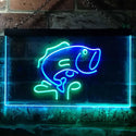ADVPRO Large Mouth Bass Fish Cabin Illuminated Dual Color LED Neon Sign st6-i0795 - Green & Blue