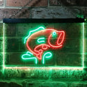 ADVPRO Large Mouth Bass Fish Cabin Illuminated Dual Color LED Neon Sign st6-i0795 - Green & Red
