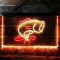 ADVPRO Large Mouth Bass Fish Cabin Illuminated Dual Color LED Neon Sign st6-i0795 - Red & Yellow