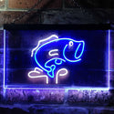 ADVPRO Large Mouth Bass Fish Cabin Illuminated Dual Color LED Neon Sign st6-i0795 - White & Blue