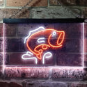 ADVPRO Large Mouth Bass Fish Cabin Illuminated Dual Color LED Neon Sign st6-i0795 - White & Orange
