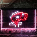 ADVPRO Large Mouth Bass Fish Cabin Illuminated Dual Color LED Neon Sign st6-i0795 - White & Red