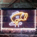 ADVPRO Large Mouth Bass Fish Cabin Illuminated Dual Color LED Neon Sign st6-i0795 - White & Yellow