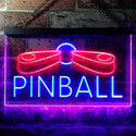 ADVPRO Pinball Machine Game Room Illuminated Dual Color LED Neon Sign st6-i0797 - Blue & Red