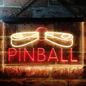 ADVPRO Pinball Machine Game Room Illuminated Dual Color LED Neon Sign st6-i0797 - Red & Yellow