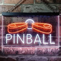 ADVPRO Pinball Machine Game Room Illuminated Dual Color LED Neon Sign st6-i0797 - White & Orange