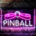 ADVPRO Pinball Machine Game Room Illuminated Dual Color LED Neon Sign st6-i0797 - White & Purple