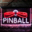 ADVPRO Pinball Machine Game Room Illuminated Dual Color LED Neon Sign st6-i0797 - White & Red