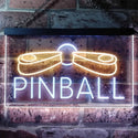 ADVPRO Pinball Machine Game Room Illuminated Dual Color LED Neon Sign st6-i0797 - White & Yellow