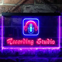 ADVPRO Recording Studio Microphone Illuminated Dual Color LED Neon Sign st6-i0801 - Blue & Red