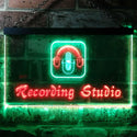 ADVPRO Recording Studio Microphone Illuminated Dual Color LED Neon Sign st6-i0801 - Green & Red