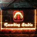 ADVPRO Recording Studio Microphone Illuminated Dual Color LED Neon Sign st6-i0801 - Red & Yellow