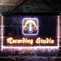 ADVPRO Recording Studio Microphone Illuminated Dual Color LED Neon Sign st6-i0801 - White & Yellow