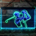 ADVPRO Golf Club Lover Golfer Gift Illuminated Dual Color LED Neon Sign st6-i0802 - Green & Blue