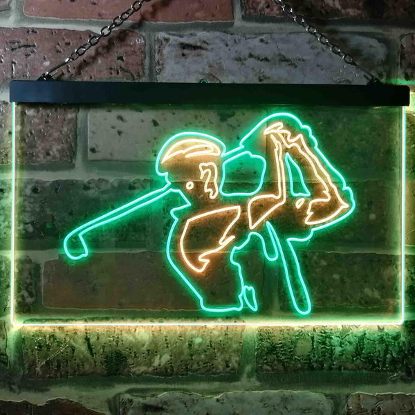 ADVPRO Golf Club Lover Golfer Gift Illuminated Dual Color LED Neon Sign st6-i0802 - Green & Yellow